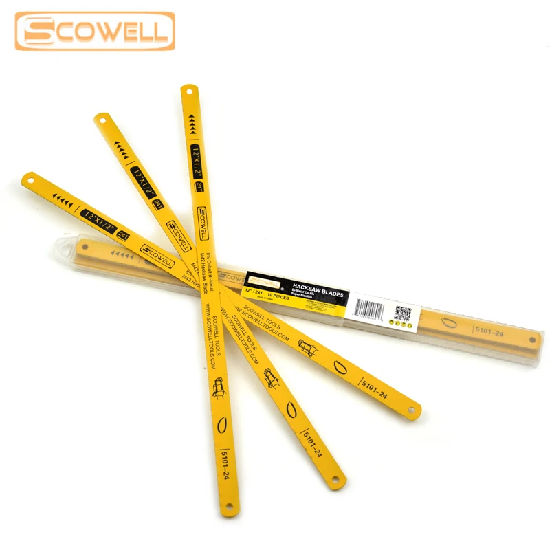 Fita flexível viu lâminas, HSS bimetálico, aço mão viu, 8% cobalto bimetálico, 12 Polegada, 18T, 24T, M42, D6A