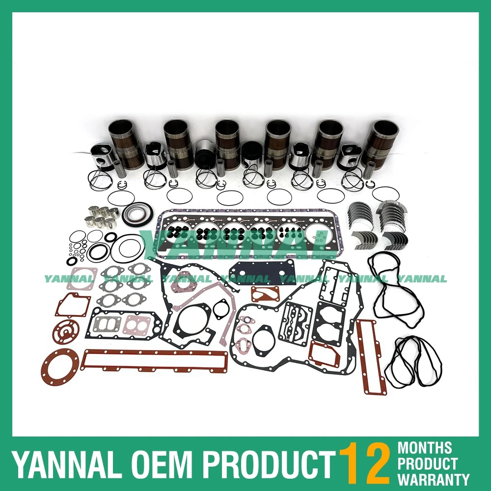 طقم بطانة اسطوانة مع محمل مجموعة حشية لمحرك حفارة الكمون ISL330 #6