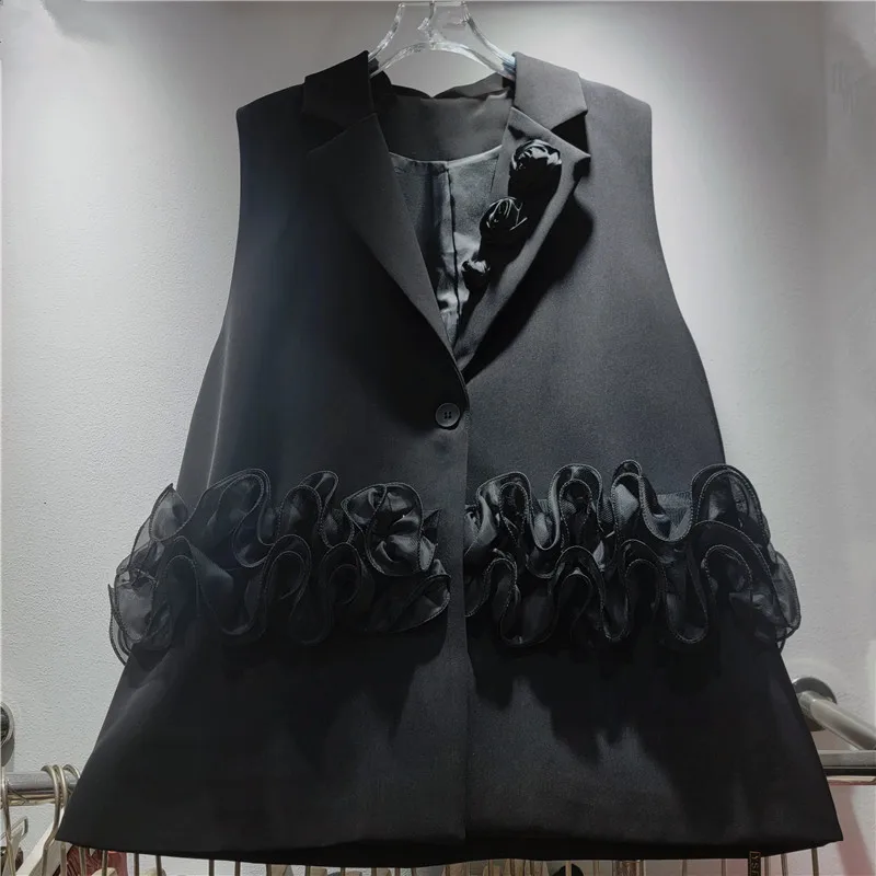 SuperAen 2026 primavera y otoño nuevos chalecos holgados personalizados de estilo europeo y americano a la moda con diseño de hongo de árbol comestible