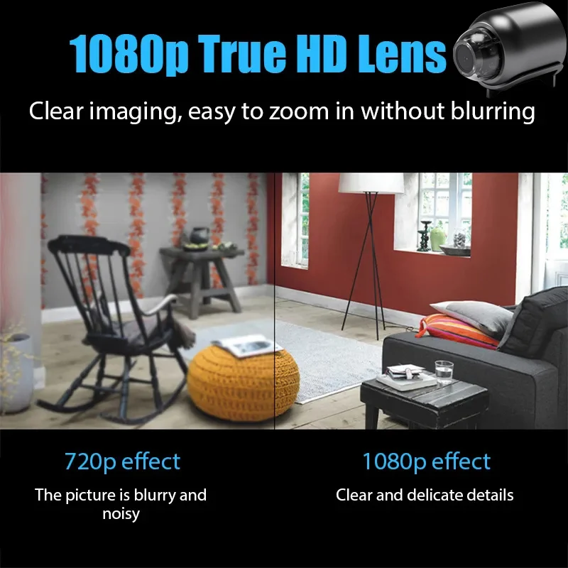 كاميرا واي فاي صغيرة مضمنة ، من من خلال P ، كاشف صوت ، تطبيق ، منزل ، مكتب ، منفذ USB صغير ، جهاز مراقبة الطفل ، التقاط لقطات شاشة ، تسجيل مقاطع الفيديو #3