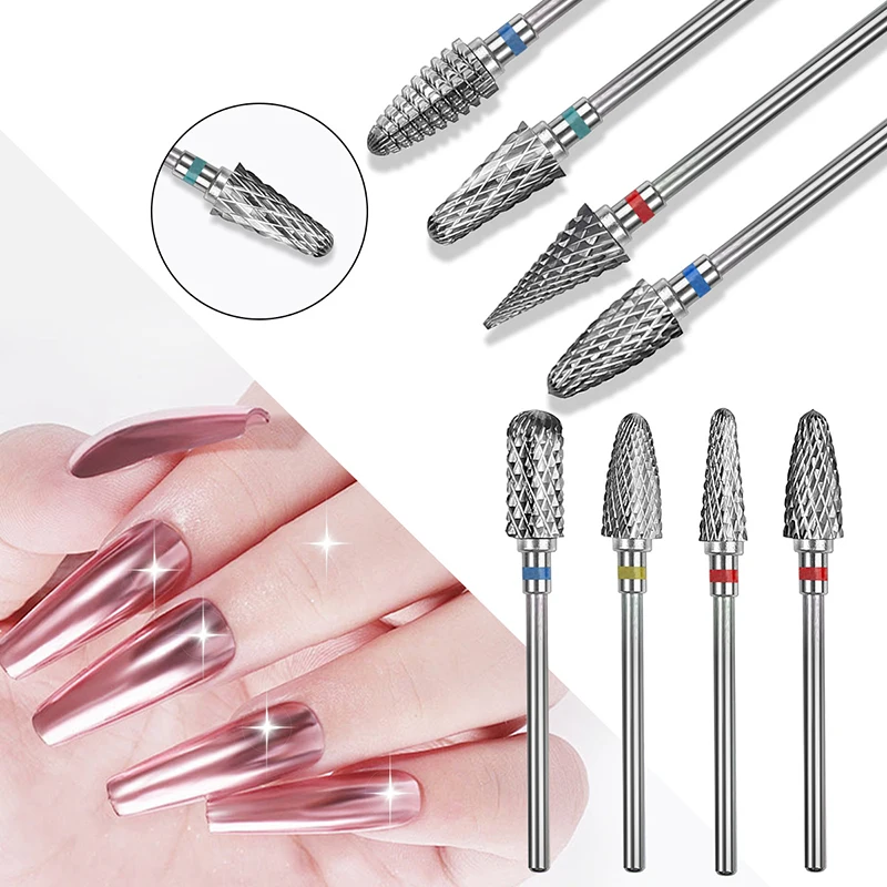 Tungsten Aço Nail Drill Bits para Manicure Elétrica, Pedicure Ferramentas, Nail Polishing Machine, Acessórios Equipamentos, 1Pc