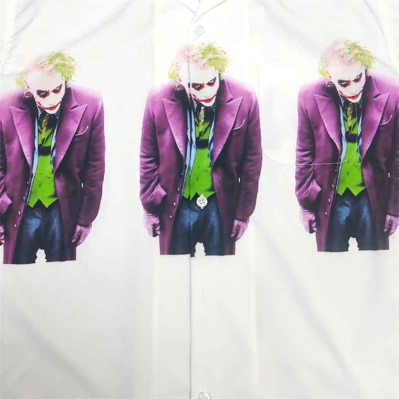 WACKO MARIA 25ss Latest White Black Movie People Poster Summer Hip Hop Brand Short Sleeve Shirt Mens Womens Fashion Shirt