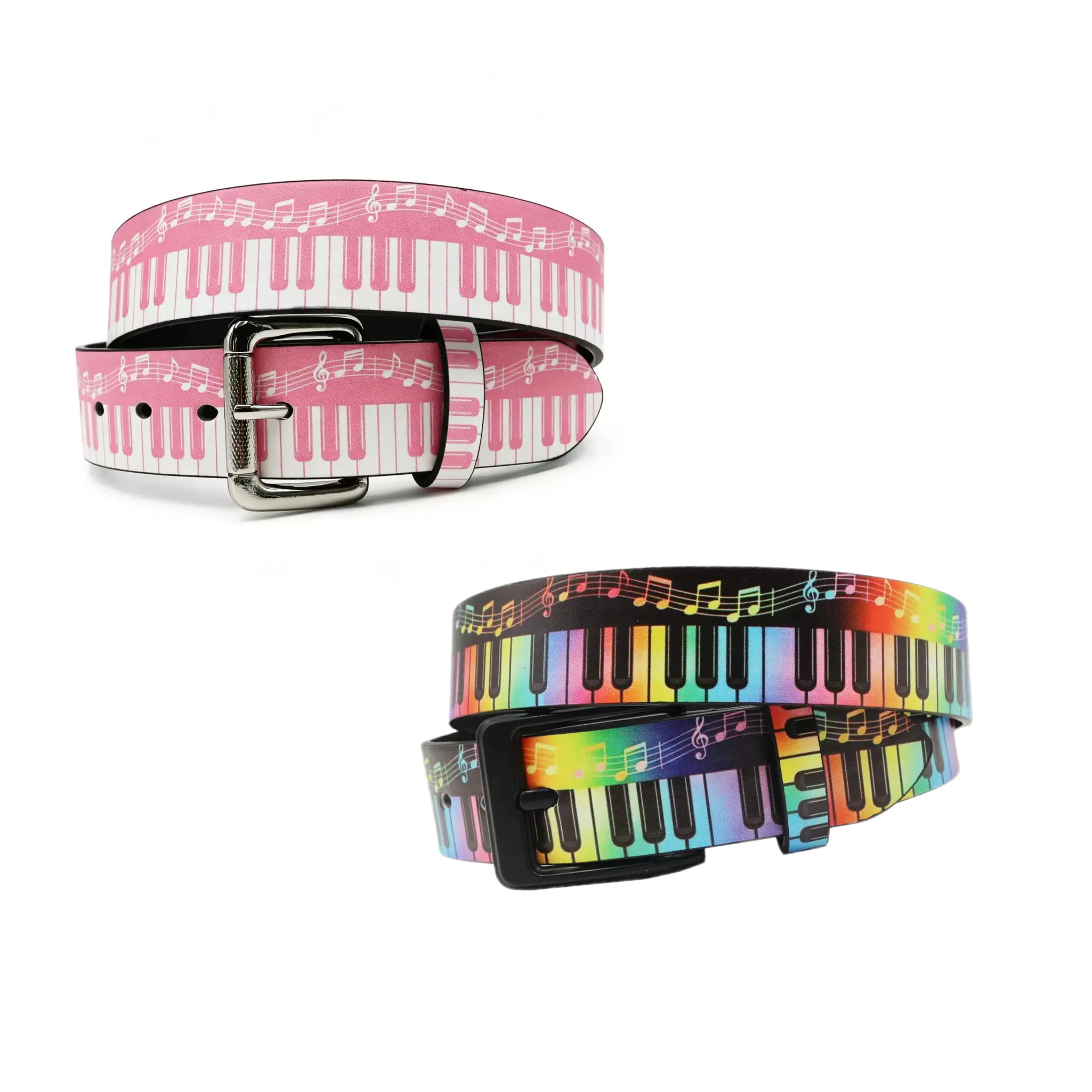 Original Y2K Piano Note Print Belt Stylish Cool Subculture Unisex Belt Jeans Hip Hop Street Style Daily Accessories