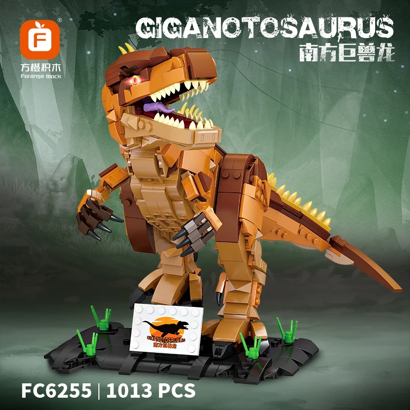 

NEW MOC Jurassic Dino World Dinosaurs Giganotosaurus DIY Building Blocks Bricks Dinosaurios Park Figures Toys For Children Gifts