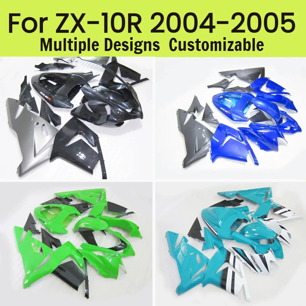 

For Kawasaki ZX10R 2004 2005 Full Fairings ZX 10R 04 05 Motorcycle Plastic Cover Fairing Kit Body Set