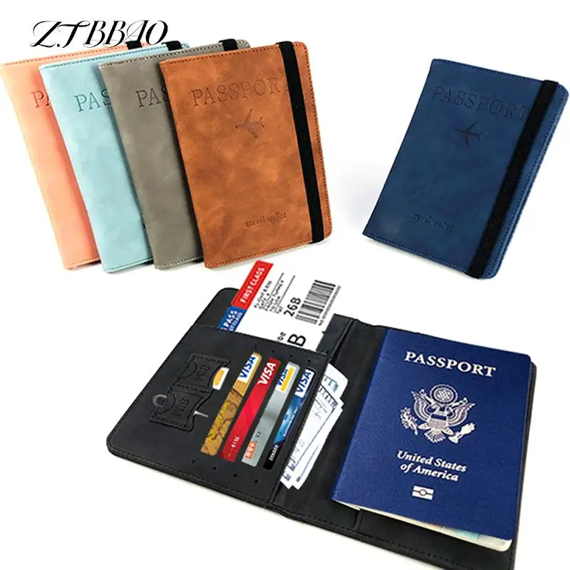 

1PCS PU RFID Passport Cover Credit ID Card Wallet Travel Accessories Waterproof Document Multi-Function ID Bank Card Wallet Case