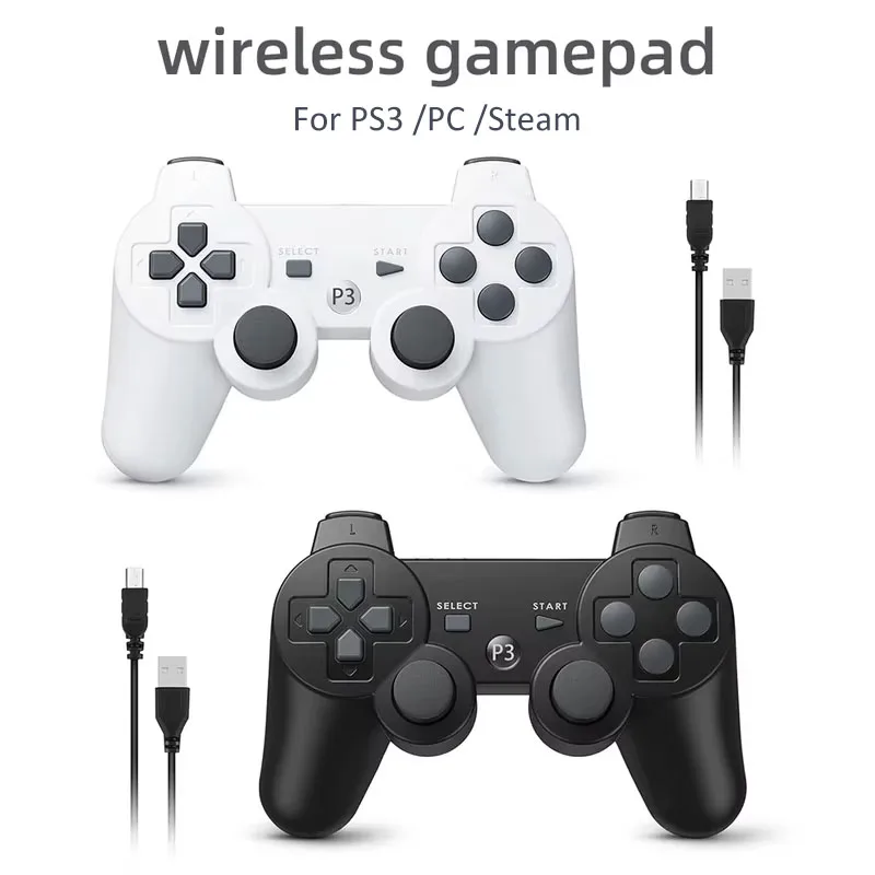 

Wireless Game Controller Bluetooth No-Delay Gamepad For PS3 Console Six-Axis Dual Vibration PC Gaming Joystick for Steam Deck