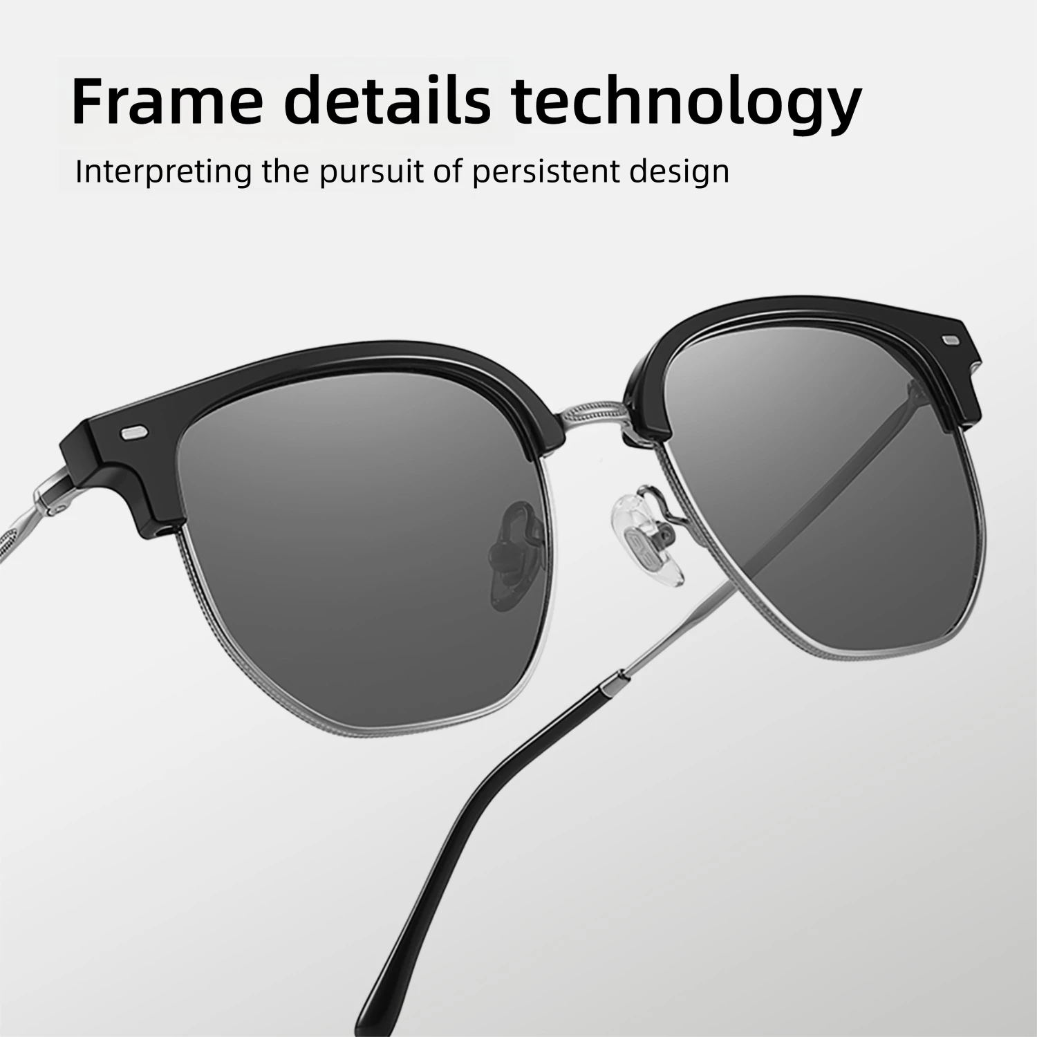 CAPONI Men Sunglasses Fashion β Titanium Photochromic Polarized Sun Glasses For Men Protect UV Ray Driving Black Shades BS4416