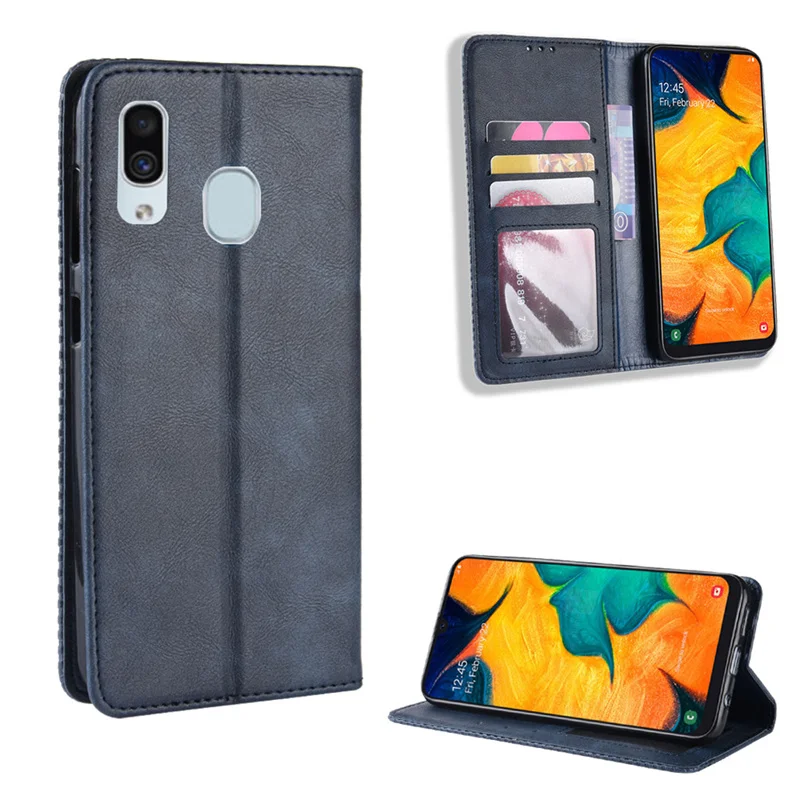 

Pertain to Samsung Galaxy A20e luxury magnetic retro wallet leather case for Samsung A20e SM-A202F Magnetic phone case