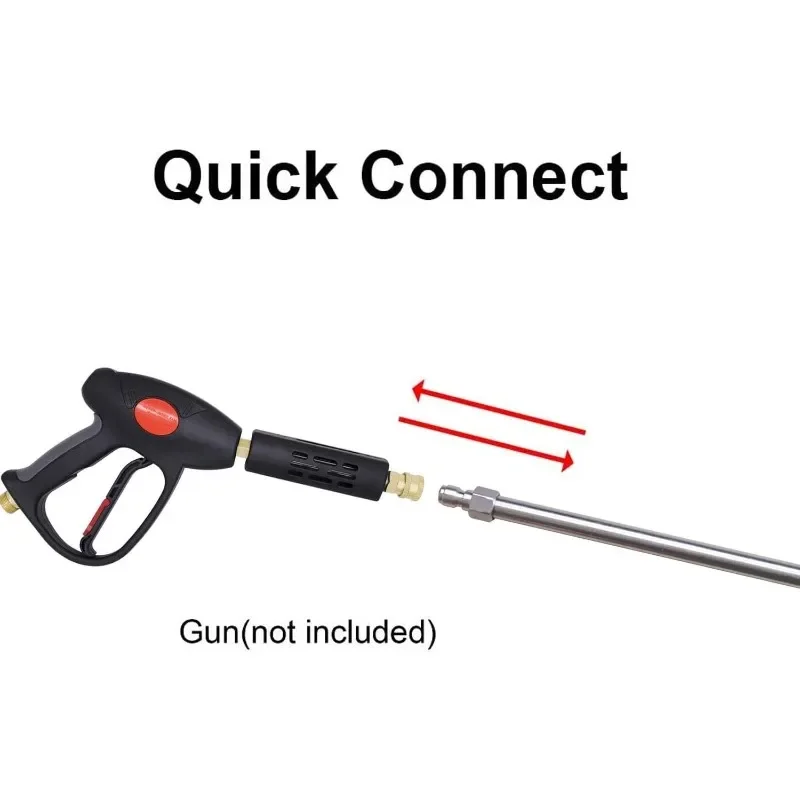 عصا تمديد لغسالة الضغط من الفولاذ المقاوم للصدأ مقاس 17 بوصة مع وصلة غسالة كهربائية سريعة التوصيل مقاس 1/4 بوصة، عبوتان #5