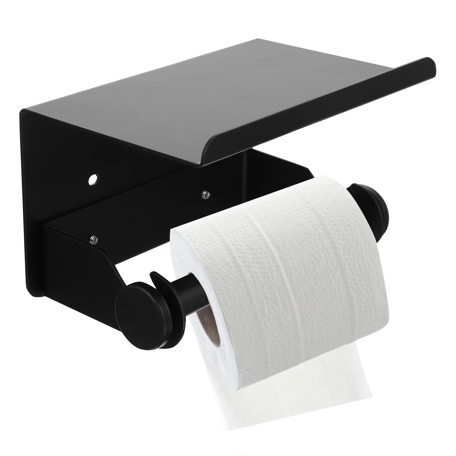 

Stainless Steel Toilet Paper Holder with Shelf Wall Mounted Anti-Rust Bathroom Storage Rack Roll Paper Tissue Holder