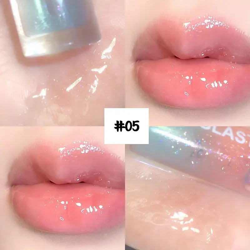 Cherry Pink Mirror Lip Gloss grassoccio Glitter Crystal Crystal Jelly Waterproof Moisturize Long Lasting Sexy Oil Lip Tint Makeup