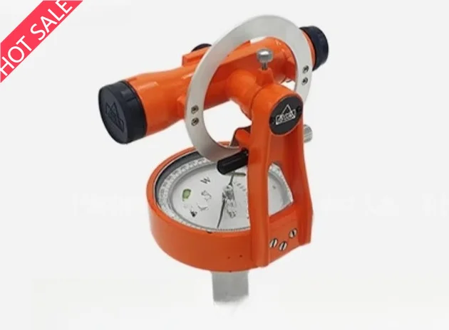 Theodolite, Surveying Compass, Handheld Design, Metal, Orange, 16x Magnification, Forestry Surveying
