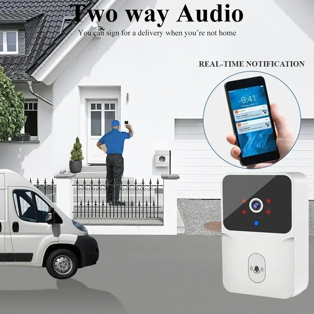 Tuya WiFi Video Doorbell Wireless HD Camera PIR Motion Detection IR Alarm Security Home Door Bell And Secure     New