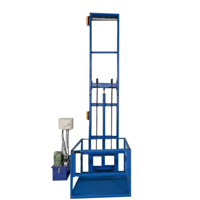 Electric lifting platform hydraulic lift warehouse hoist small factory building lift freight elevator