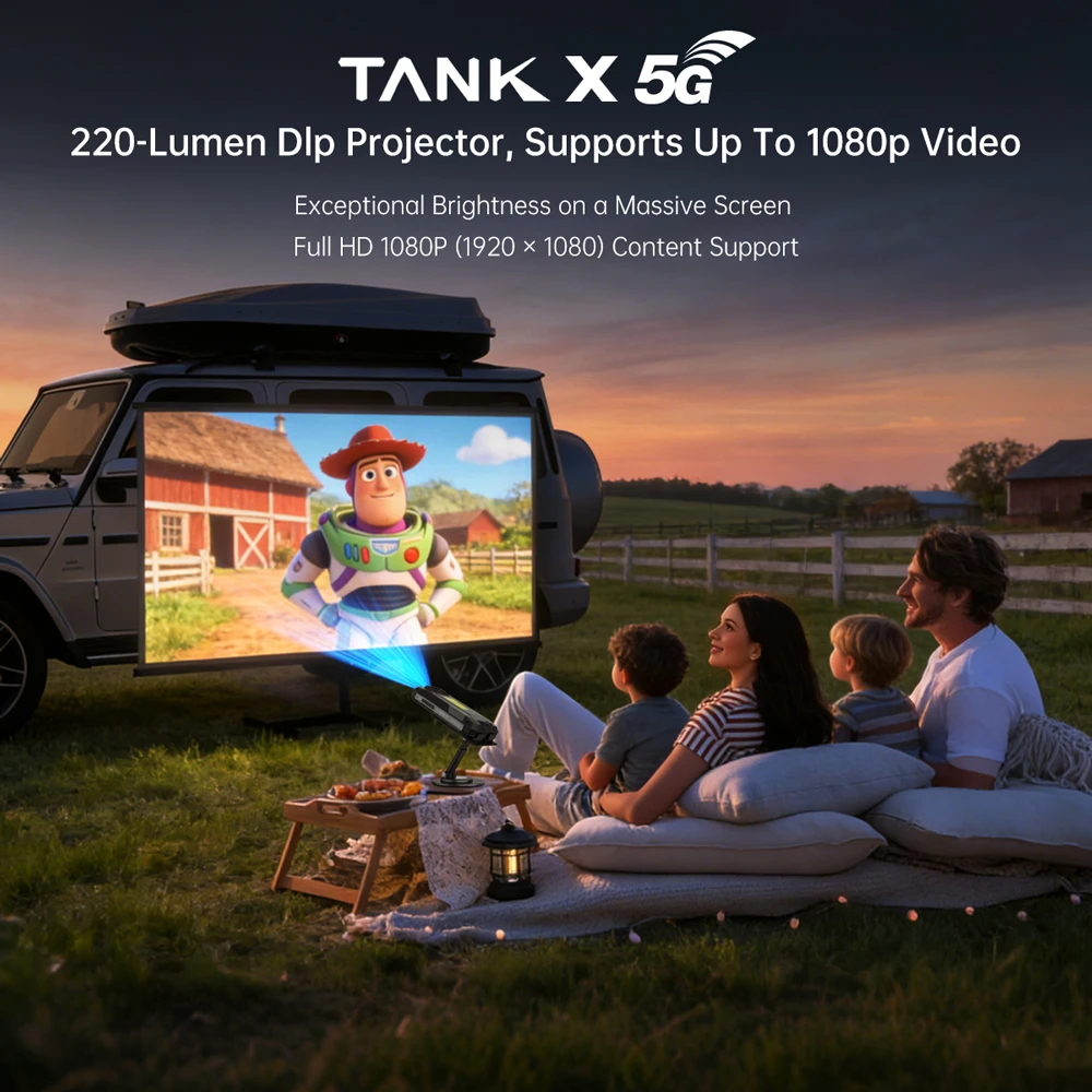 8849 Tank X Unihertz 220 Lumenów 1080P Projektor Wytrzymały Smartfon Android16 17600mAh 512G Dimensity 8200 NFC Wersja Nocna 2026