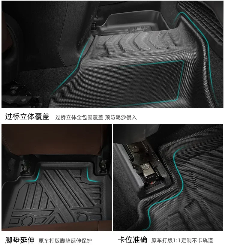 3D TPE Car Floor Mats for Mitsubishi Outlander ASX 2016-2024 LHD Car Liners Carpets