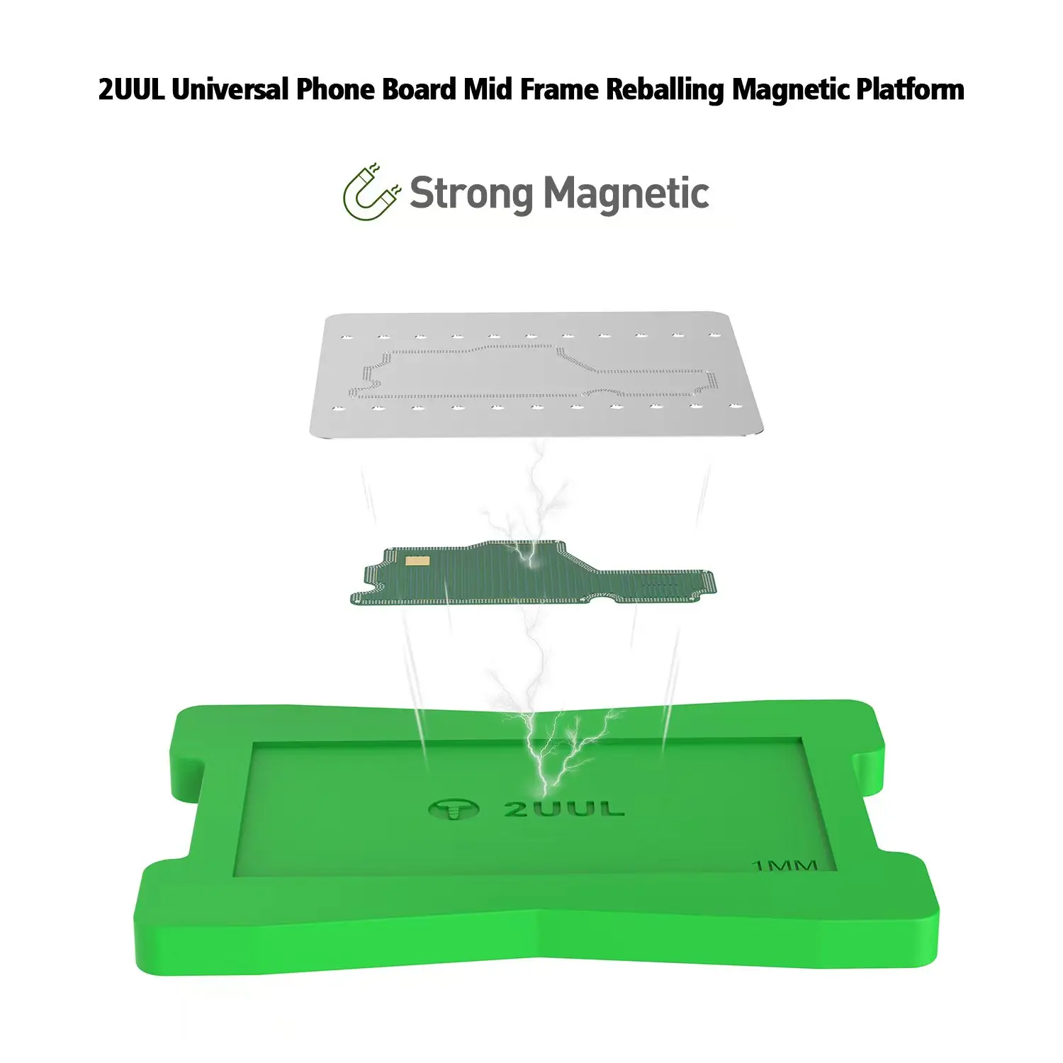 2UUL Universal Phone Board Middle Frame Rebaling Magnetic Platform Base For Motherboard CPU IC Chip Planting Tin