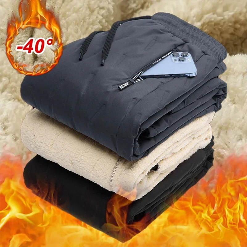 Sweatwear Winter Warm Lambswool Thicken Sweatpants Men Outdoors Casual Windproof Jogging Pants Brand High Quality Trousers Men