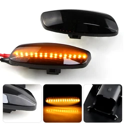 2pcs Dynamic Flashing Black Lens LED Indicator Side Repeater Light For Peugeot 308 3008 5008 207 RCZ