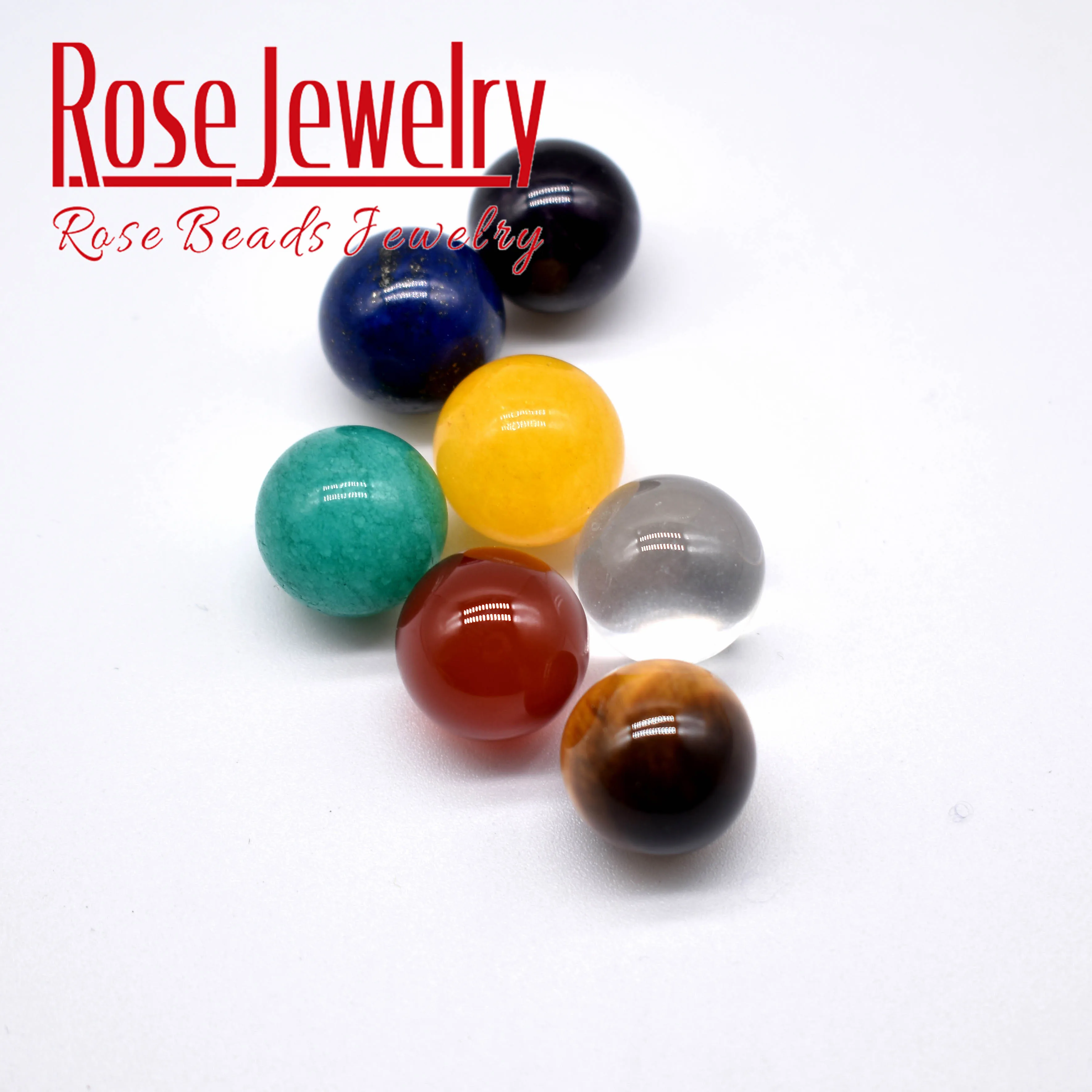 Natural Stone Tiger Eye Lapis Lazuli Crystal Agates Amethyst Ball Round Beads No Hole Beads Healing Crystal Rock Mineral Beads