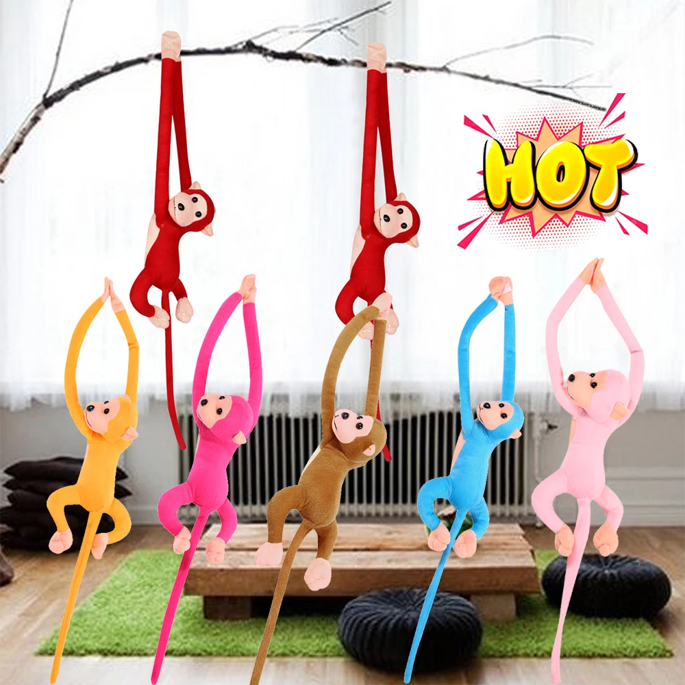 60cm Long Arm Tail Monkey Doll Soft Plush Toy Baby Stroller Bedding Sleeping Appease Toys Home Decoration Curtains Hanging Doll