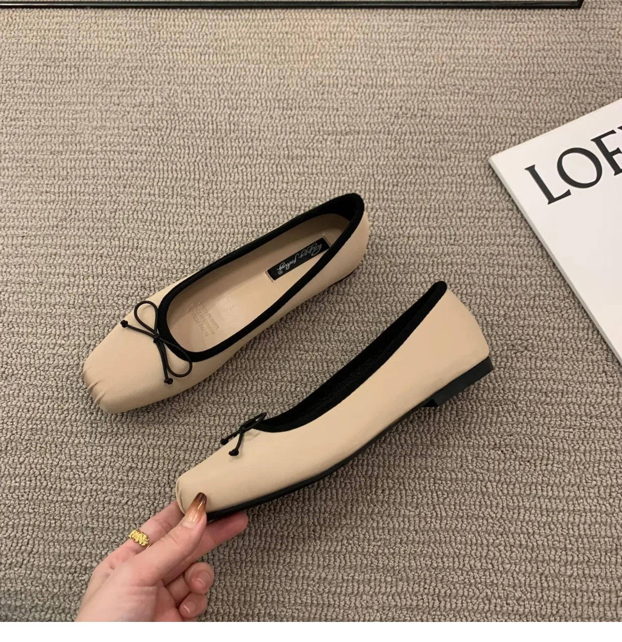 Classic Female Flats Ballerina Shoes Women Fashion Square Toe Pleated Ballet Bow Knot Shallow Moccasin Casual Loafer Sliver Muje