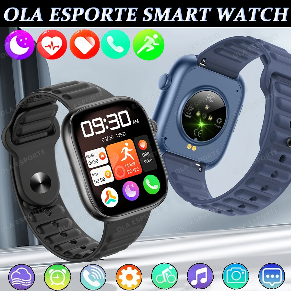 

Новый умный браслет 2025, Bluetooth, умные часы с вызовом, пульсометр, кислород в крови/давление, монитор сна, спортивные водонепроницаемые умные часы