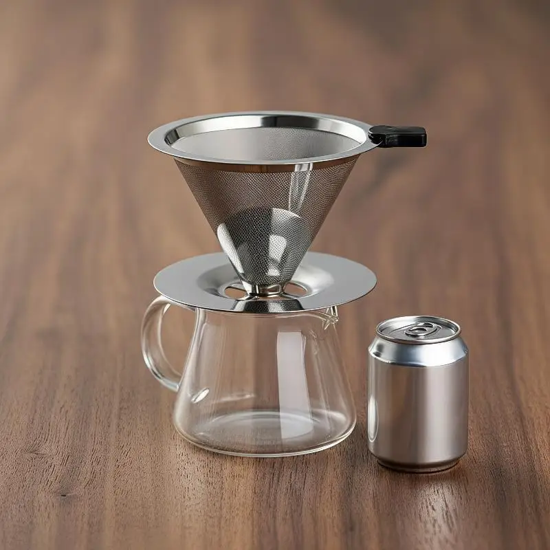 Stainless Steel Pour Over Coffee Filter With Ultra Fine Mesh For Coffee Brewing