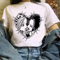 Camiseta feminina Anime Nana, estilo dos anos 2000, Y2K, moda Harajuku, blusa casual de manga curta, camiseta gráfica kawaii