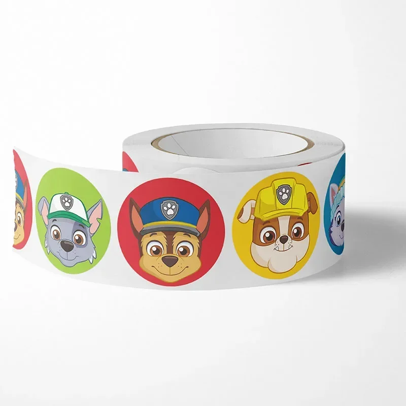 500pcs Paw Patrol Sticker Cartoon Anime Chase Sky Rubble Stickers Funny Circular Stickers Student Eward Paster Birthday Gifts view 6