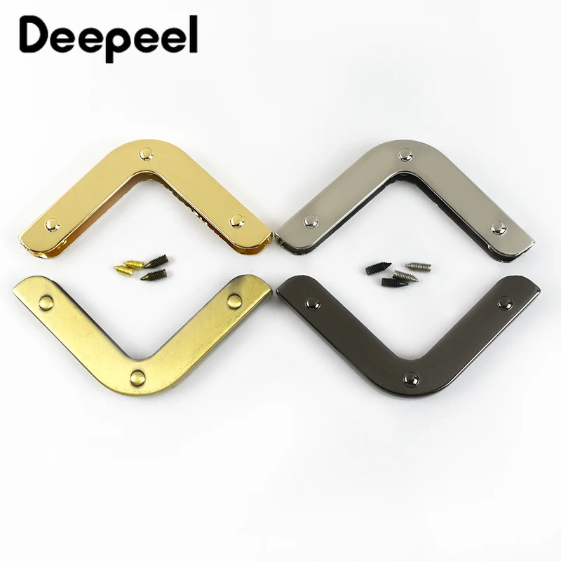 4/10Pcs Deepeel 40mm Bag Corner with Screw Decoration Hardware Accessories for Handbag Edge Protection Metal Hook Buckle