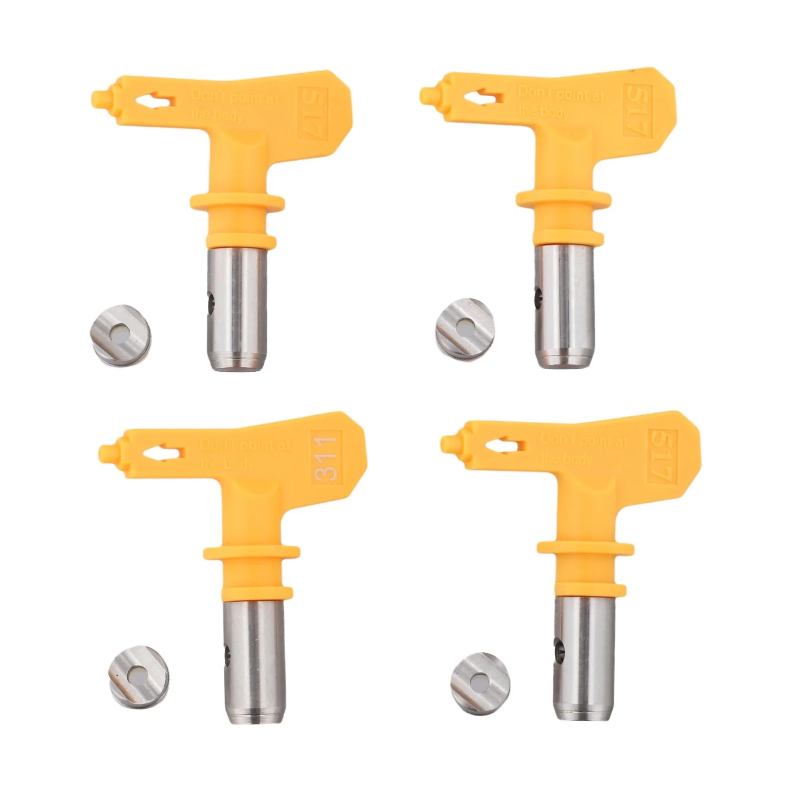 4pcs Pirless Paint Sprayer Tips Nozzle Flow Rate Control Spraying Machine Nozzle  For Exterior Homes Decks Spray Patterns
