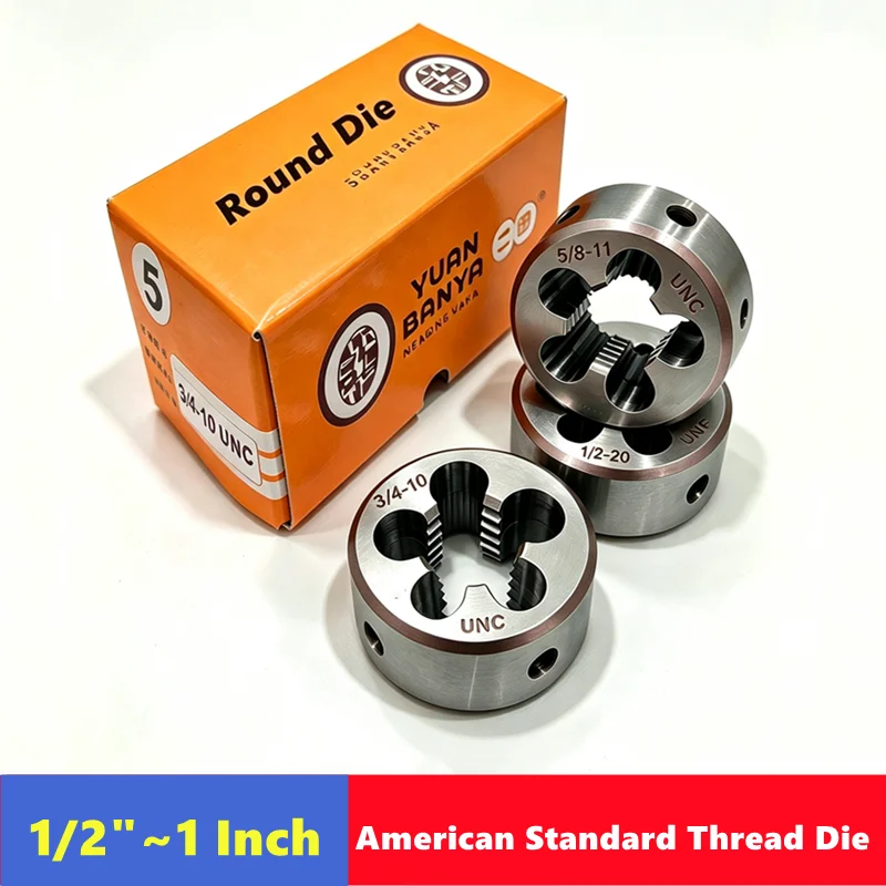 Right Hand Die UNC/UNF/UNS/UN/UNEF 1pcs American, 1/2, 9/16, 5/8, 11/16, 3/4, 13/16, 7/8, 15/16, 1 Inch, External Thread Die