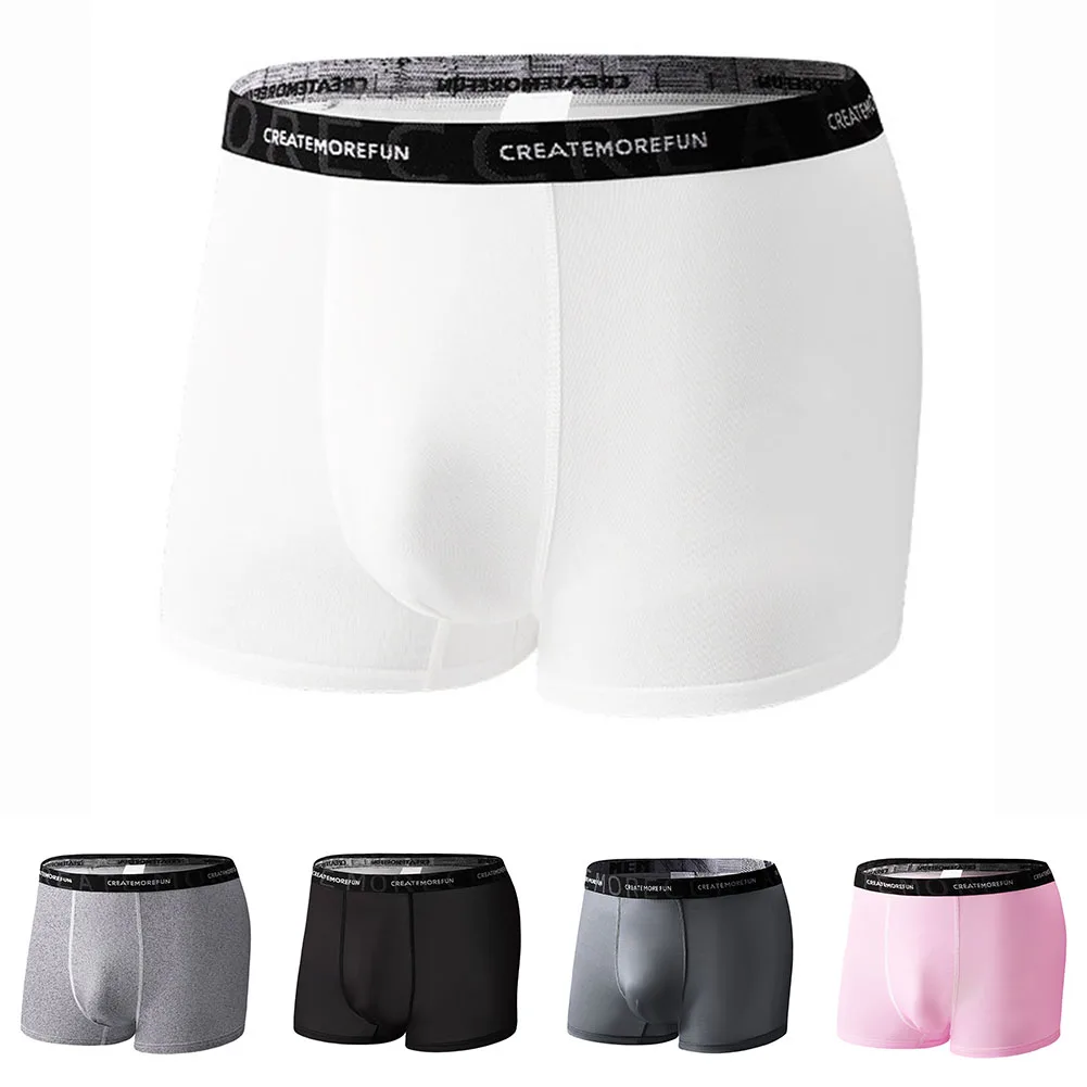 

Men Ice Silk Boxer Shorts Knicker Breathable Pouch Man Underwear Men's Sexy Underpants Panties Boxer Trunks