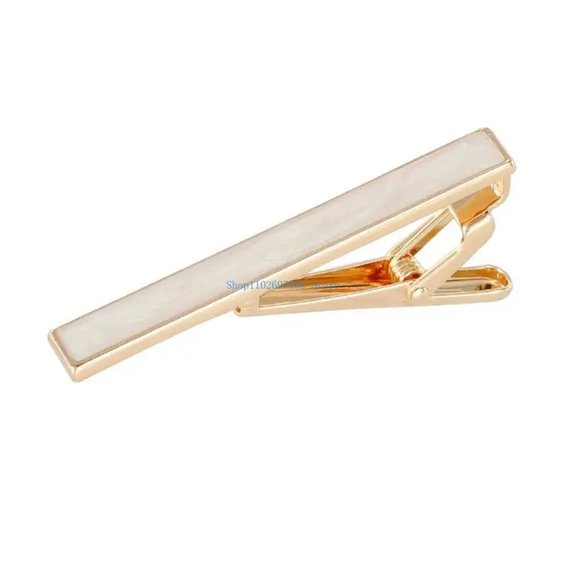 

N7YF Stylish Tie Clip with Shell Texture Metal Necktie Clip Tie Bar Business Styles Tie Pins for Men and Father's Day Gift