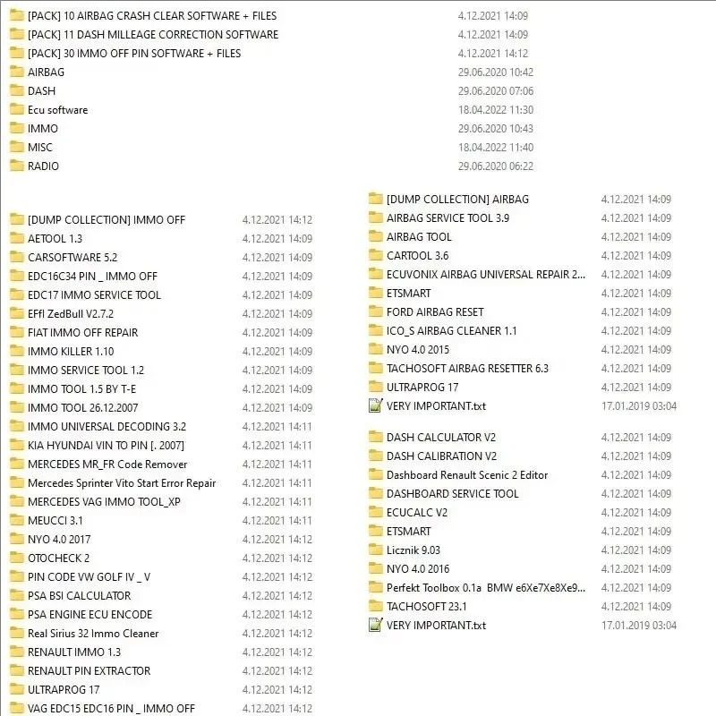 IMMO OFF+DASH + IMMO SOFTWARE 32GB + AIRBAG CRASH CLEAR + MMO OFF SOFTWARES FILE PACKAGE Immo Airbag DASH MILLEAGE CORRECTION