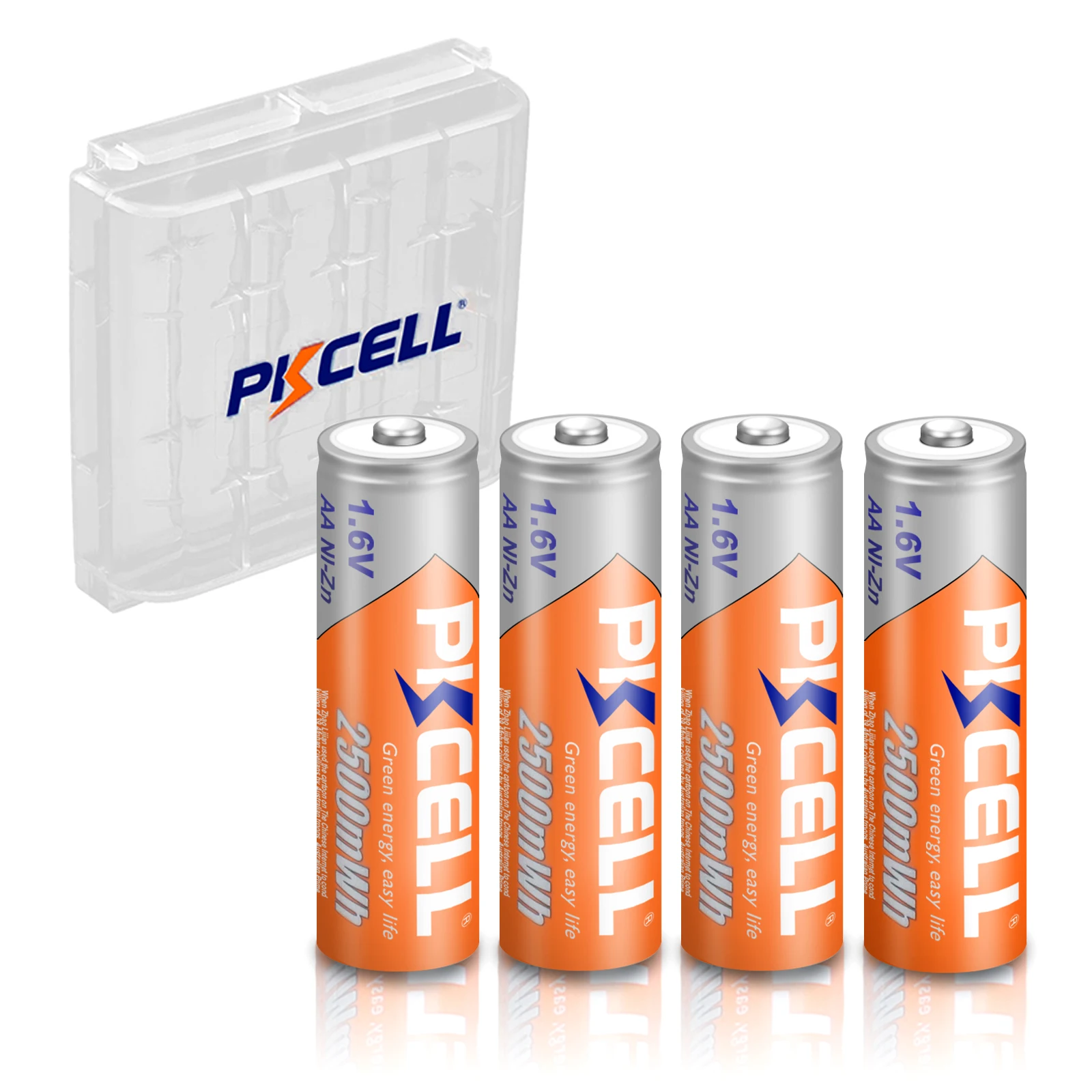 PKCELL 4PC AA 2500MWH Batteries +4PC NI-ZN AAA 900MWH Battery 1.6V NIZN AAA/AA Rechargeable Batteries with nizn battery charger