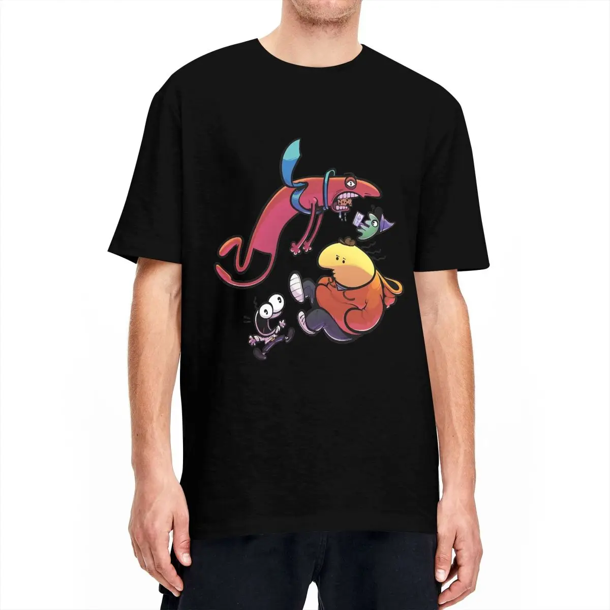 Harajuku T-Shirt Smiling Friends Tumblin Down Cotton T Shirts TV Program Tee Shirt for Adult Summer Short Sleeve Top Tees
