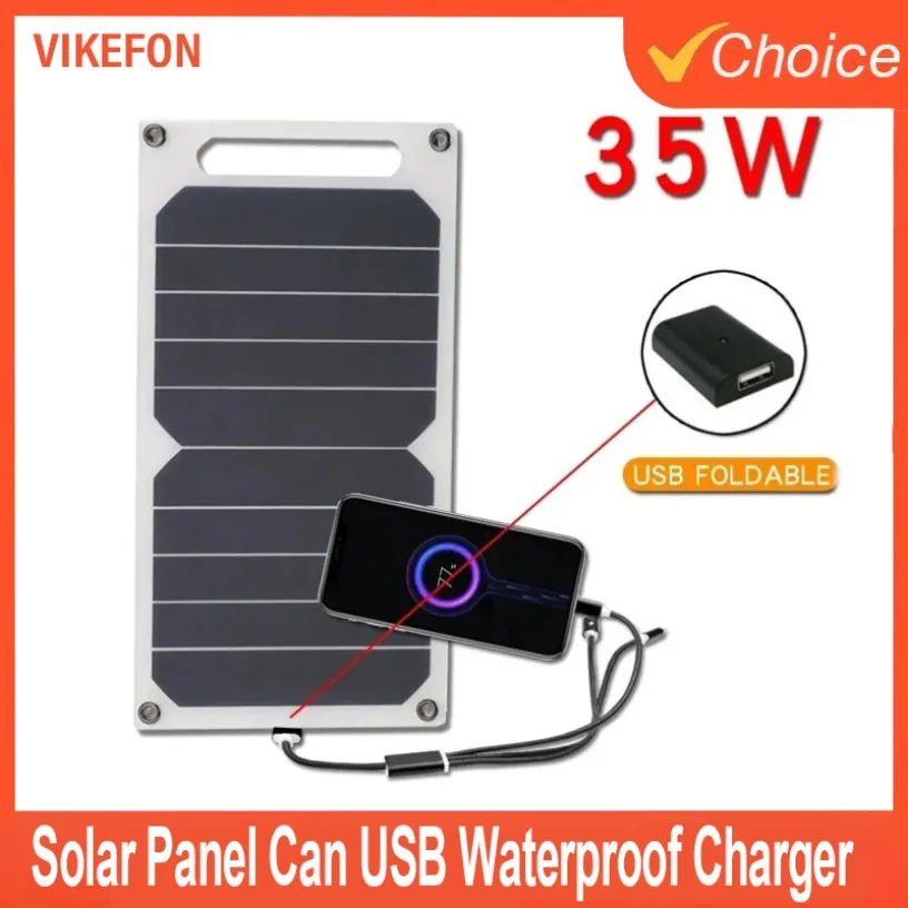 Pour l'urgence extérieure USB 5-35W chargeur Portable étanche panneau solaire peut être fixé sac à dos pour la randonnée en plein air, le Camping