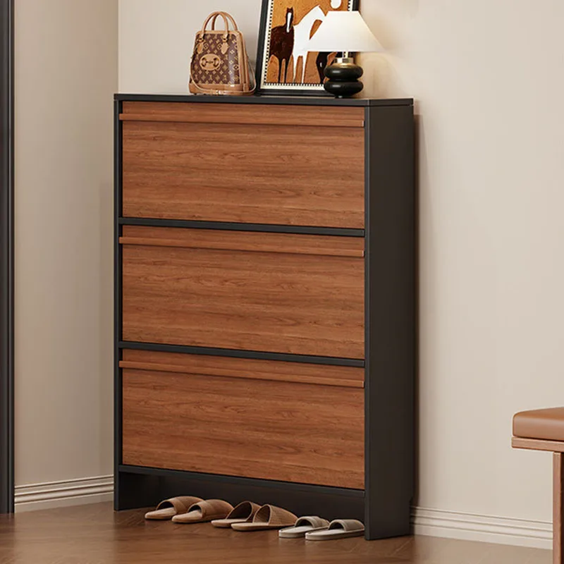 

Display Organizer Shoe Cabinet Storage Mobile Living Room Wooden Designer Slippers Shoe Shelf Vertical Zapatero Home Furniture