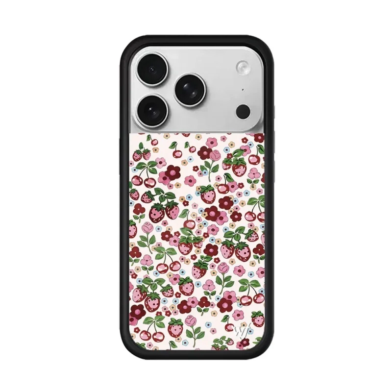 Wildflower Cute Cartoon Fruit Flower Strawberry Phone Case For iPhone 17 Pro 12 13 14 15 16Pro Max WF Lovely Rainbow Star Cover