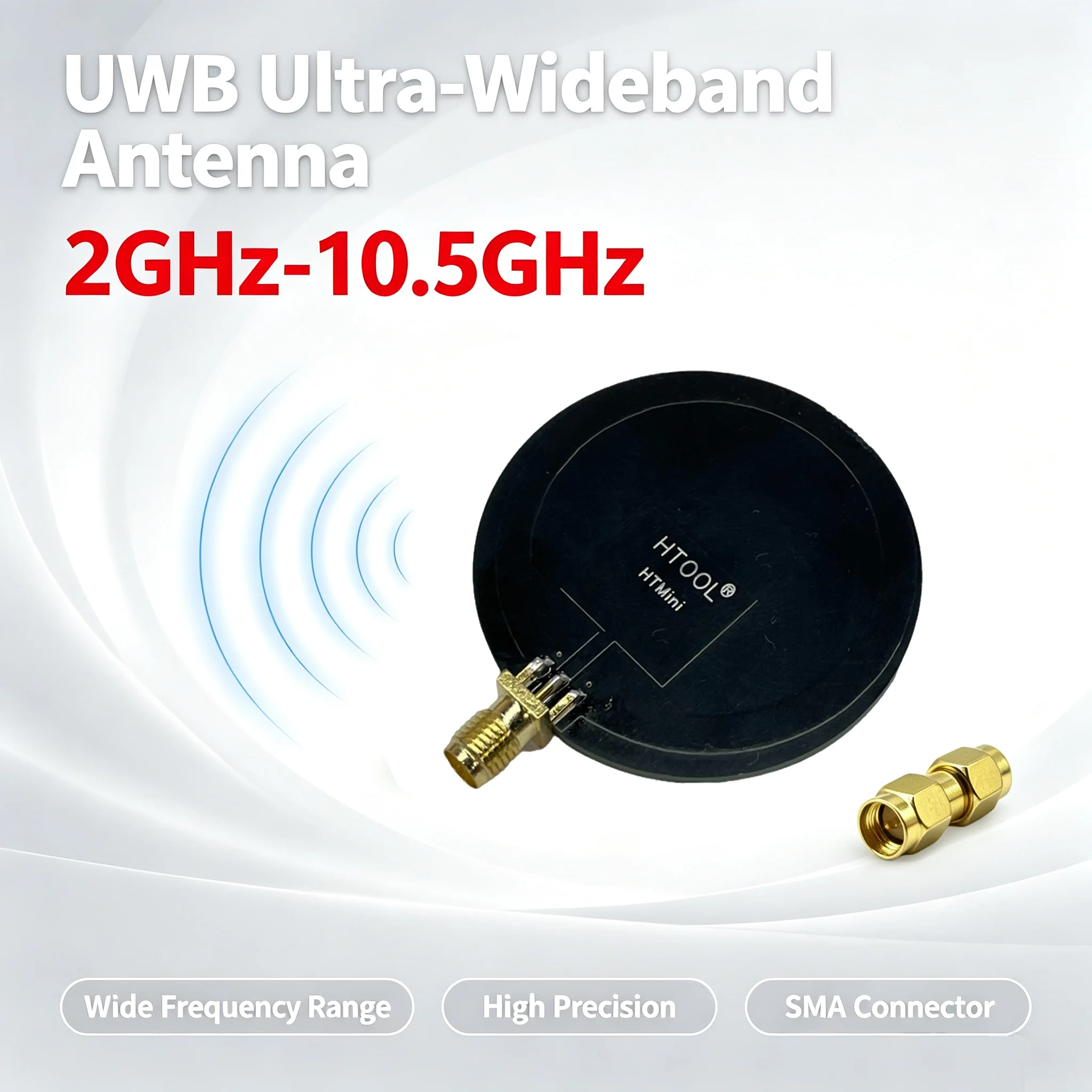 UWB Ultra-wideband Antenna Pulsed Broadband Antenna Working Frequency 2.4GHz-10.5GHz Small Size Fast Transmission SA6 HTMini