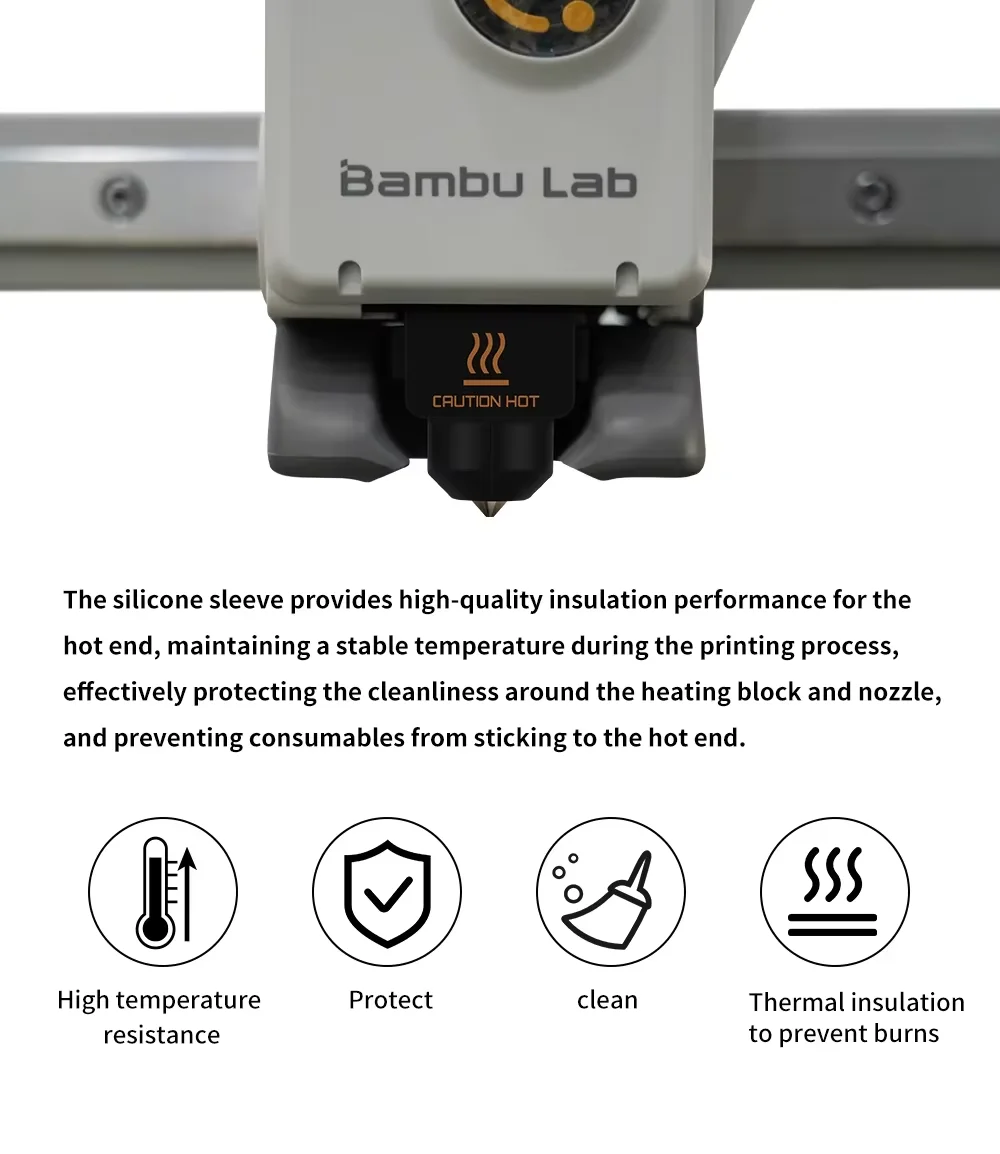 Силиконовые носки для Bambu Lab A1 mini Hotend, комплект нагревательных блоков Bambulab A1, теплоизоляционный чехол, носок, детали 3D-принтера