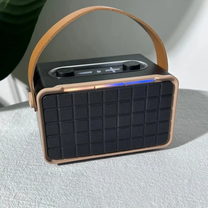 

New 2024 Retro Design Mini BT 5.3 RGB Vintage Bluetooth Speakers High Quality Stereo Sound Quality Mini Wireless Subwoofer