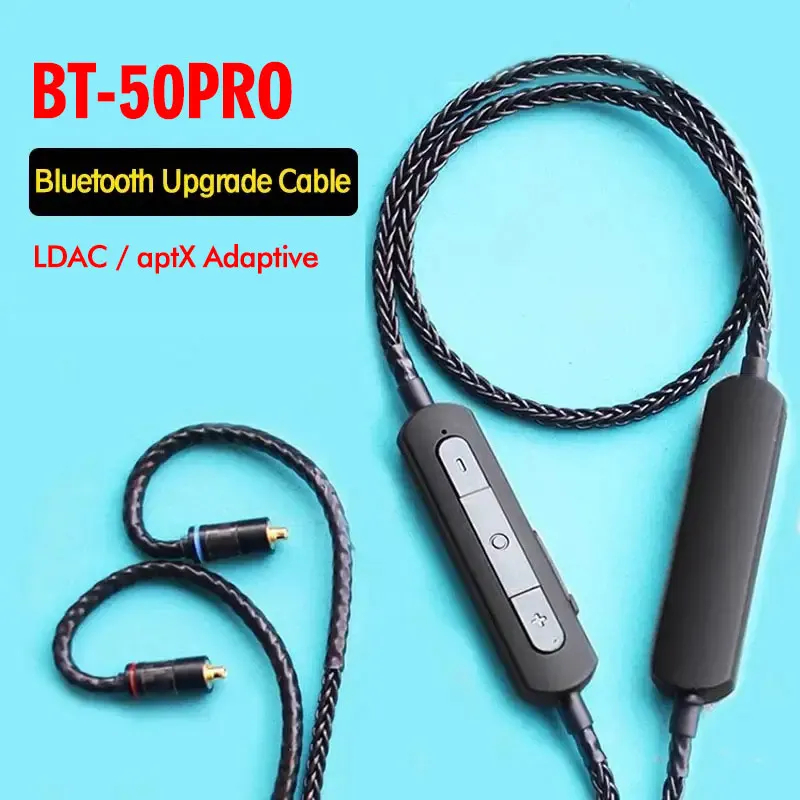 aptX Adaptive Headphones Bluetooth Cable with LDAC Hi-Res Wireless Audio 8-Strand Durable Wire APTX-HD Lossless Clear Call Phone