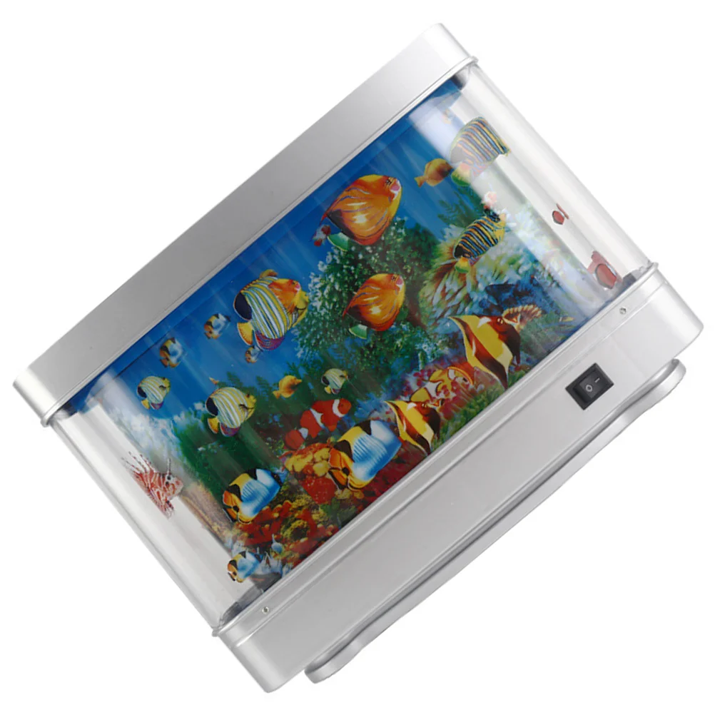 Simulated Fish Aquarium Lamp Artificial Tank with Light Tropical Decorations