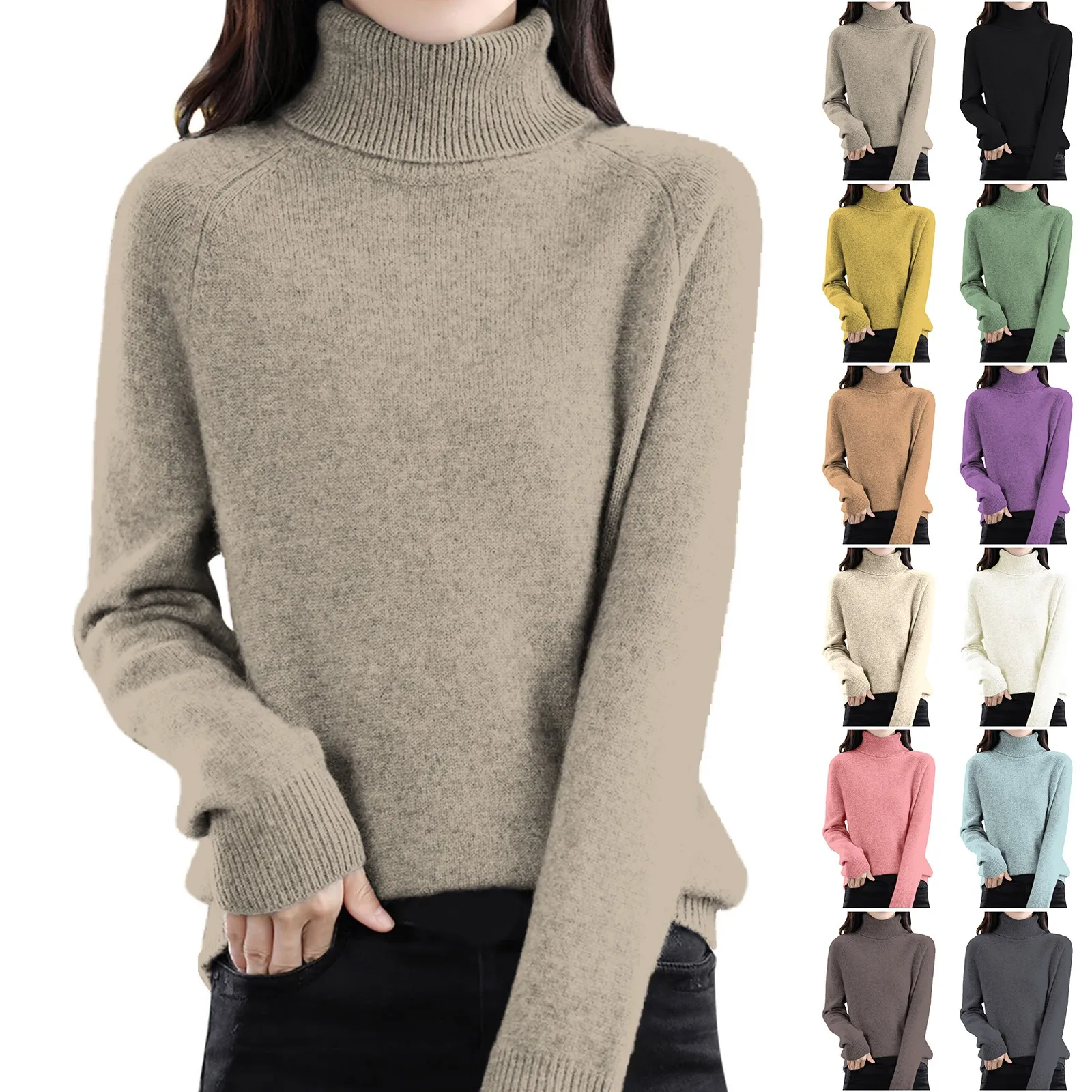 Women Base Top Solid Color Fleece High Collar Ladies Top Elastic Pullover Long Sleeves Neck Protection Blouse Female Clothes