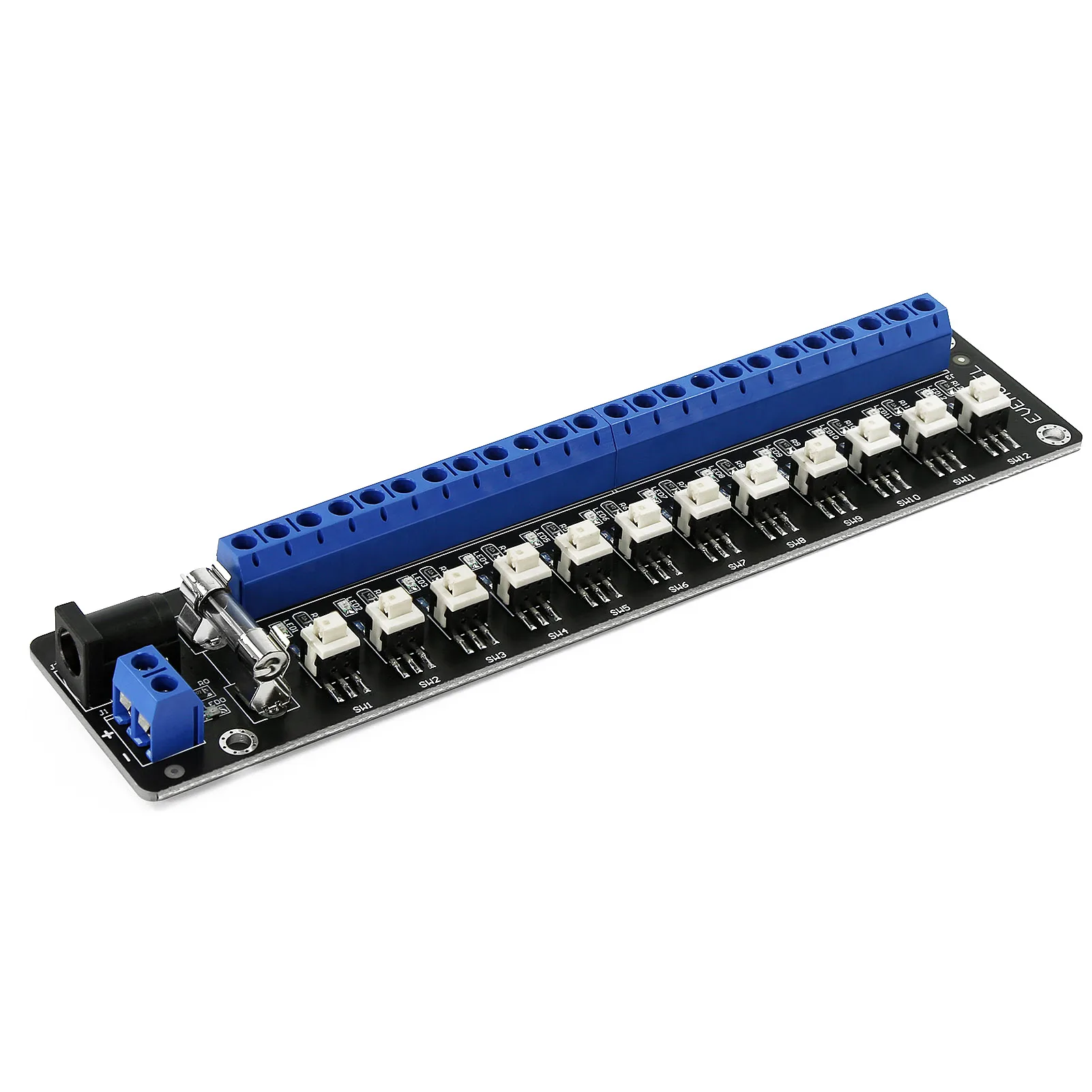 Evemodel 3V-24V DC Power Distribution Module Connector 12 Channel with Individual Switches PCB017