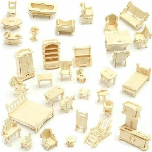 Hamaha Educational Miniature Wooden House Utensils Maket Toy